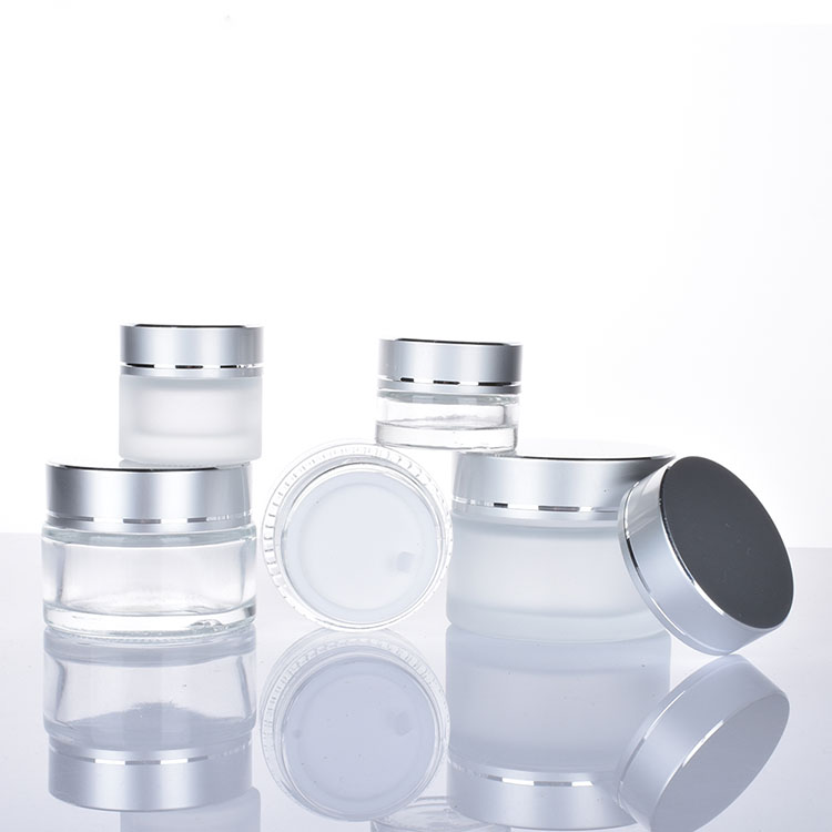 1/2oz 1oz 2oz Cosmetic container transparent glass jars with screw lid