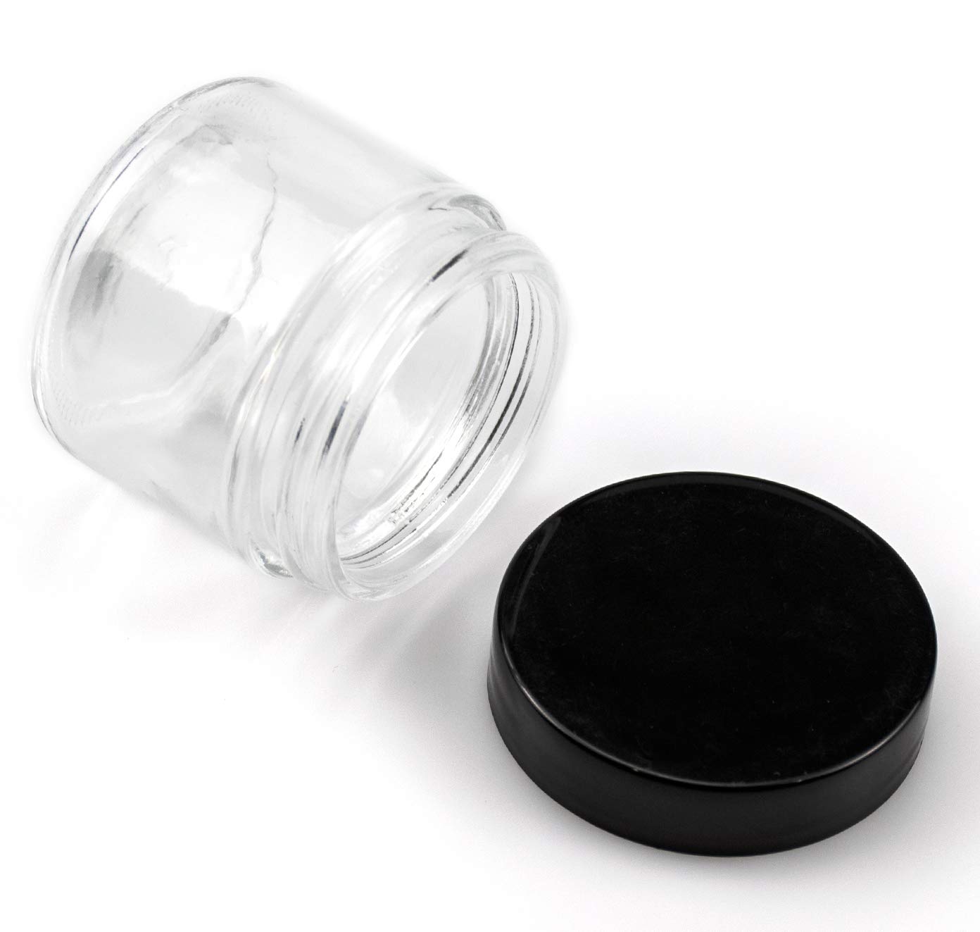 1/2oz 2oz 4oz 6oz 8oz 12oz 16oz Glass Cosmetic Jar Straight Side Cream Jar with Lid