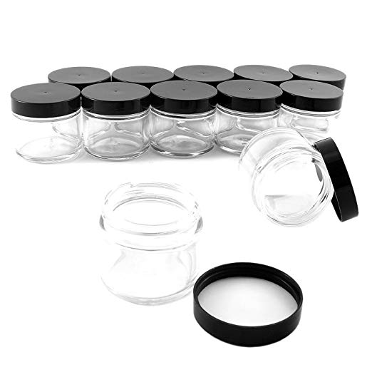 1/2oz 2oz 4oz 6oz 8oz 12oz 16oz Glass Cosmetic Jar Straight Side Cream Jar with Lid
