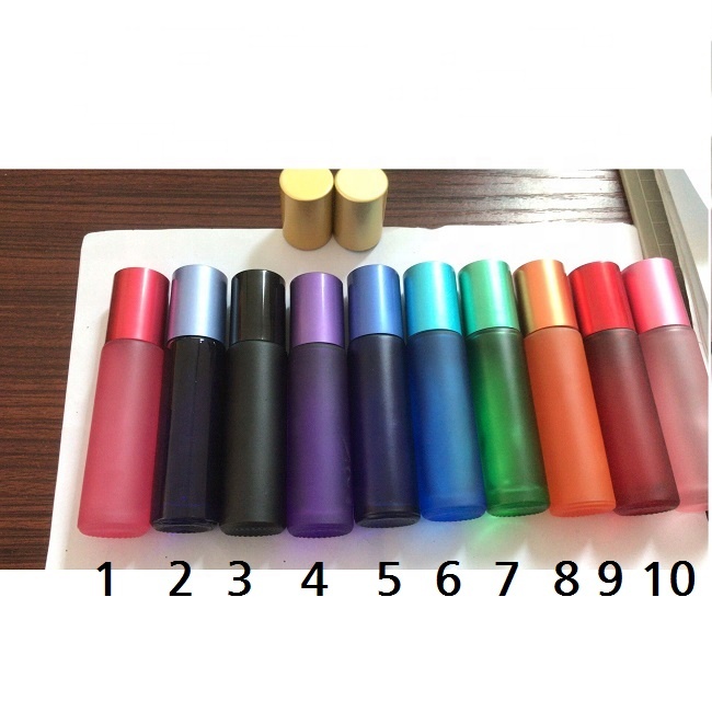 1/3 OZ 10 ML 6ml Refill Empty BLACK Perfume Glass Roll On Bottle with Roller Ball