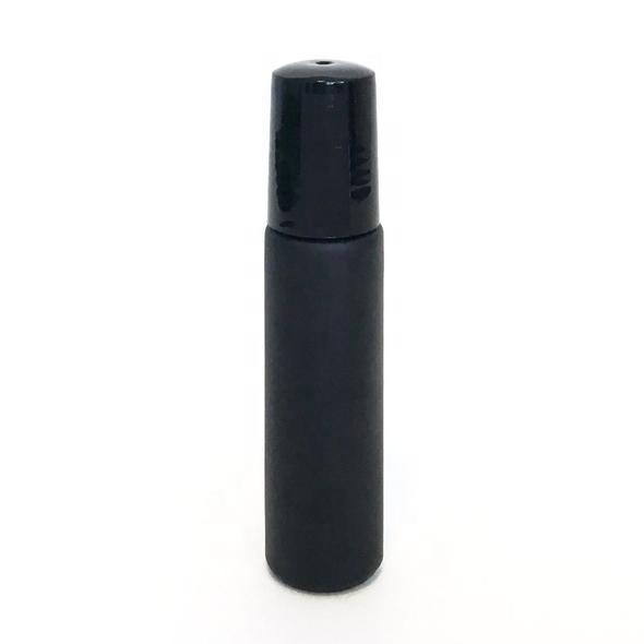 1/3 oz 10ml 6ml Refill Empty BLACK Perfume Glass Roll On Bottle with Roller Ball