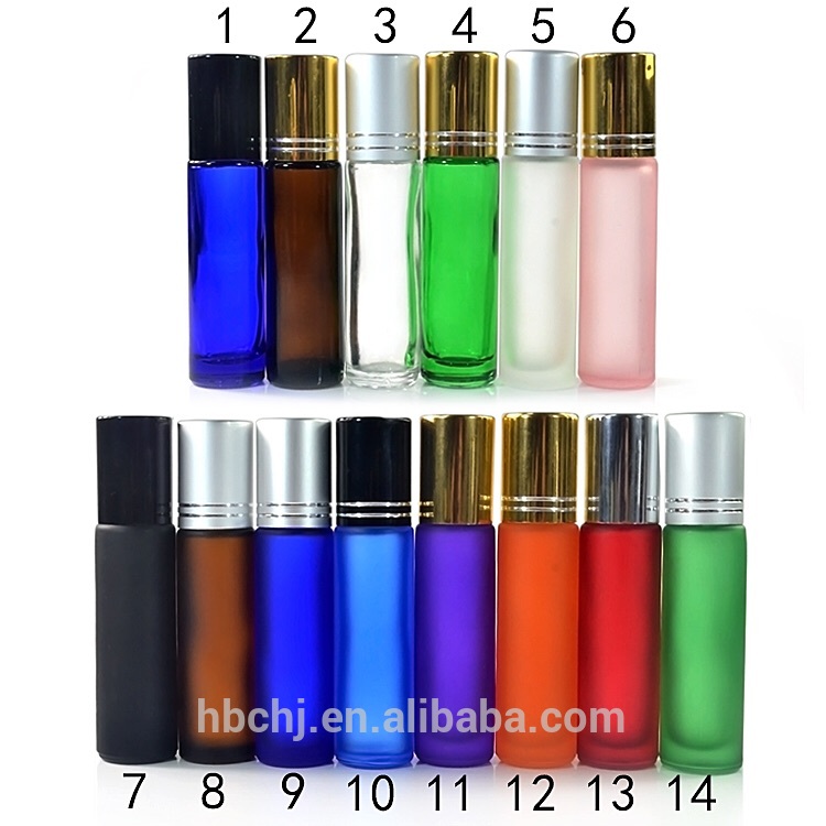 1/3 oz 10ml 6ml Refill Empty BLACK Perfume Glass Roll On Bottle with Roller Ball