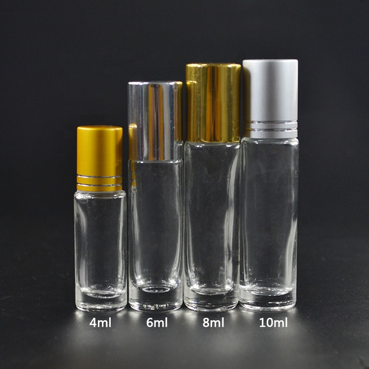 1/3 oz 10ml 6ml Refill Empty BLACK Perfume Glass Roll On Bottle with Roller Ball