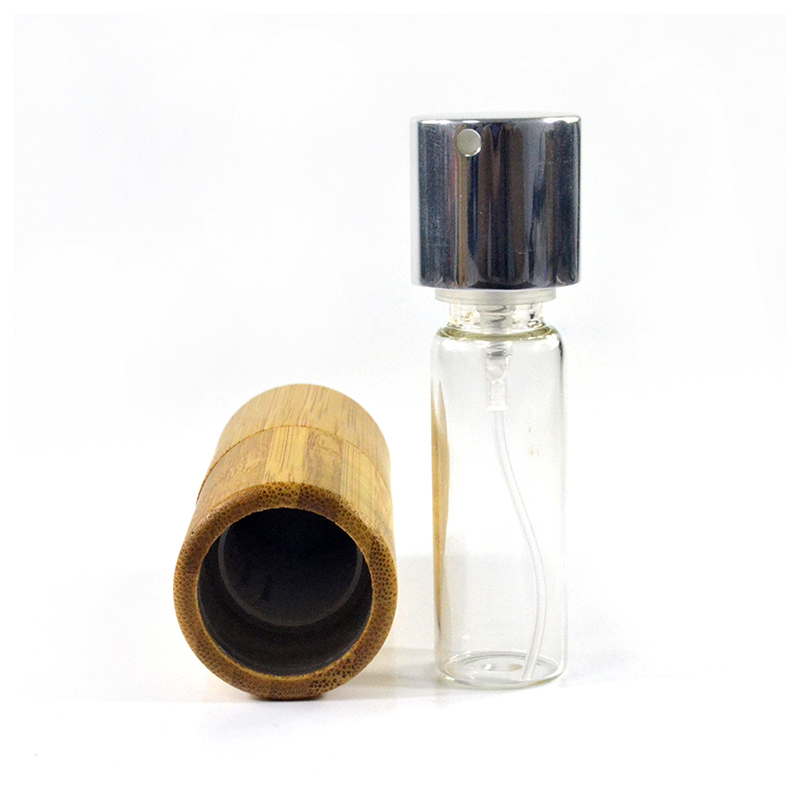 1/3 oz 10ml Bamboo Perfume Spray Bottle Mini Rotatable Portable Refillable Sprayer Atomizer