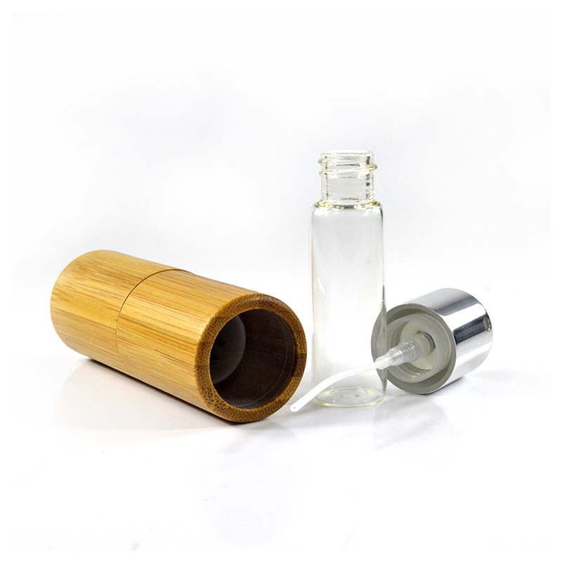 1/3 oz 10ml Bamboo Perfume Spray Bottle Mini Rotatable Portable Refillable Sprayer Atomizer