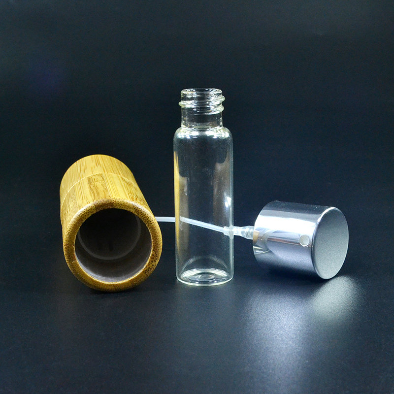 1/3 oz 10ml Bamboo Perfume Spray Bottle Mini Rotatable Portable Refillable Sprayer Atomizer
