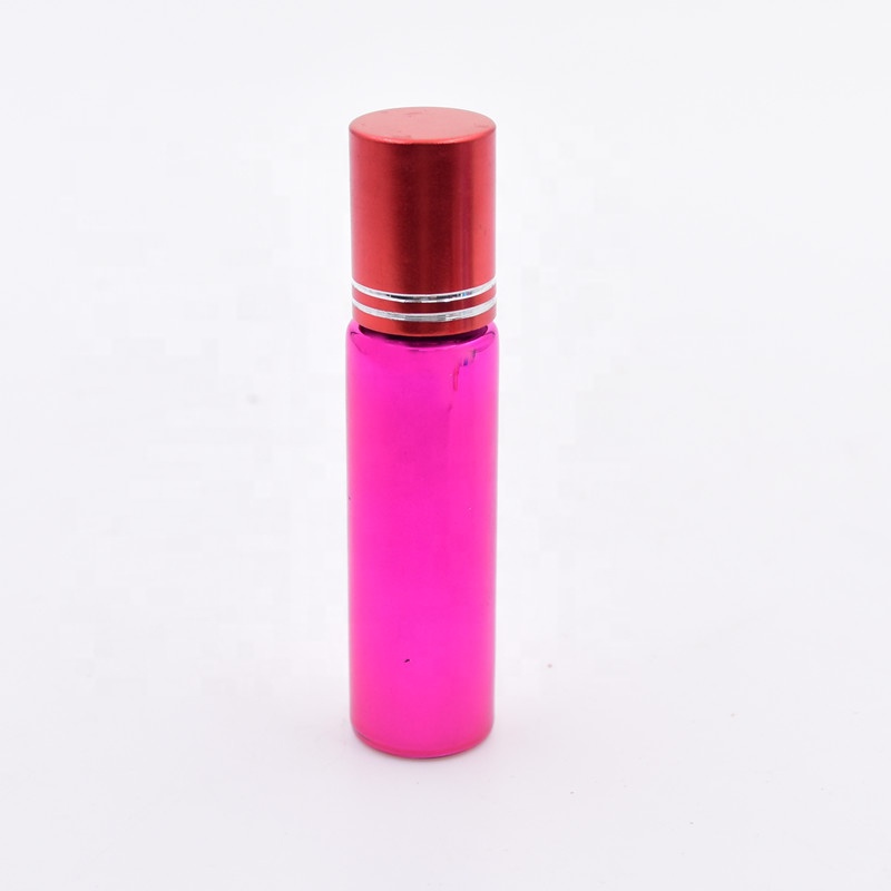 1/3 oz 10ml small Electroplated Pink gold plated roll on bottle aromatherapy essential oil glass new diffuser with roller ball