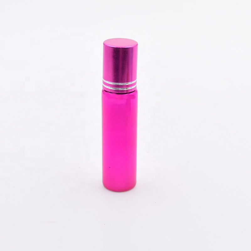 1/3 oz 10ml small Electroplated Pink gold plated roll on bottle aromatherapy essential oil glass new diffuser with roller ball