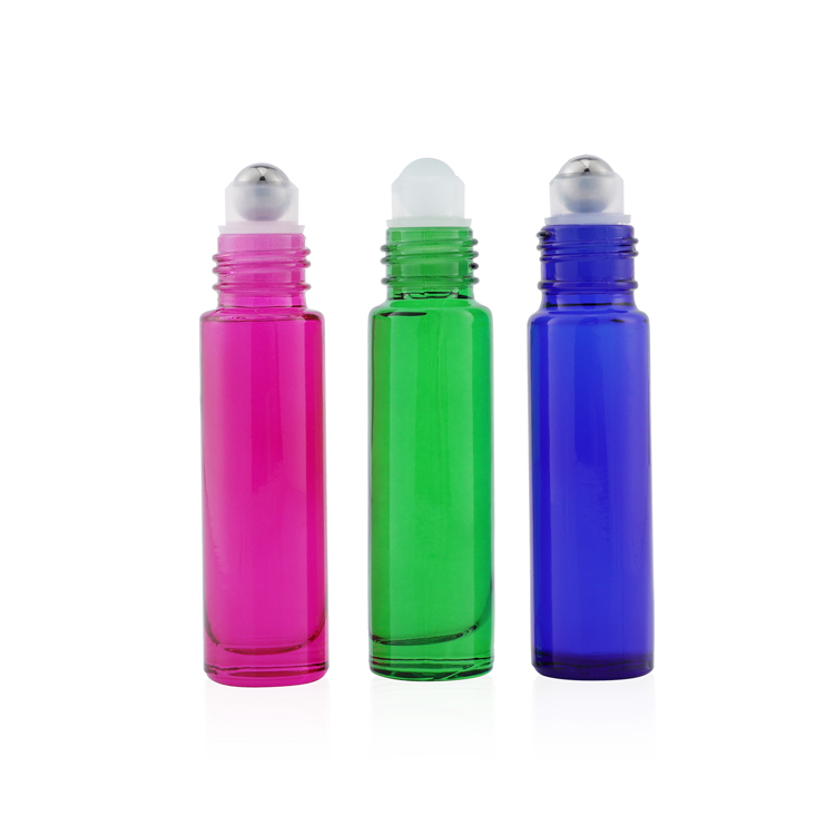 1/3 oz 6 8 10 ml cobalt blue glass roller ball bottles for cosmetic e liquid perfume essential oil with black screw cap