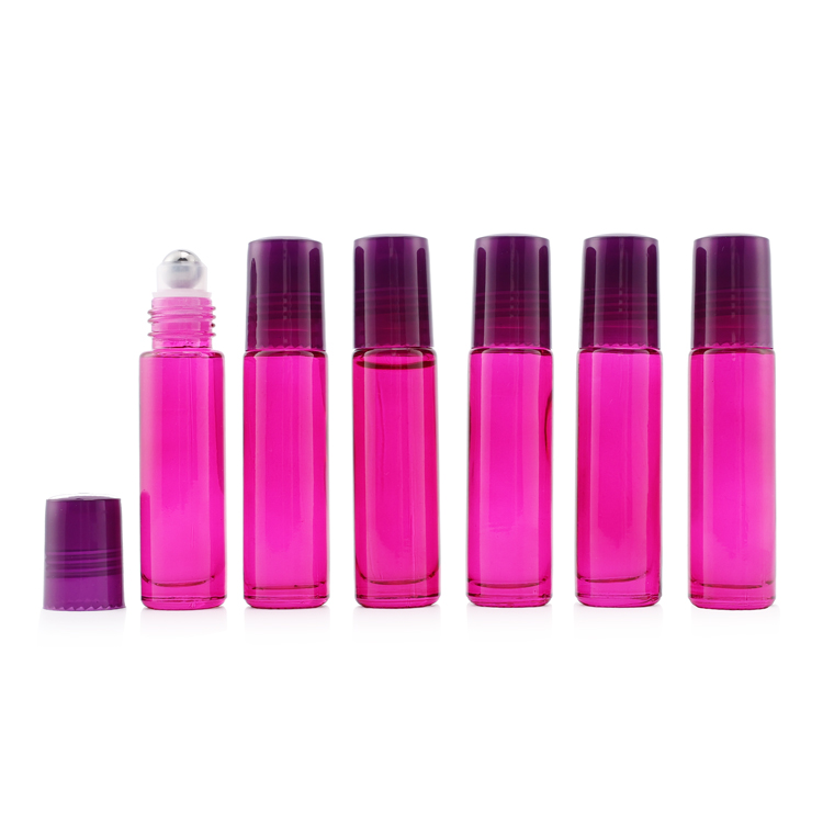 1/3 oz 6 8 10 ml cobalt blue glass roller ball bottles for cosmetic e liquid perfume essential oil with black screw cap