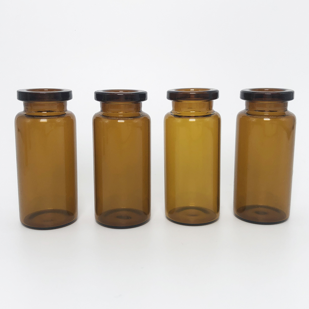 1-30ml amber or clear borosilicate and soda lime glass pharmaceutical glass vial with rubber stopper