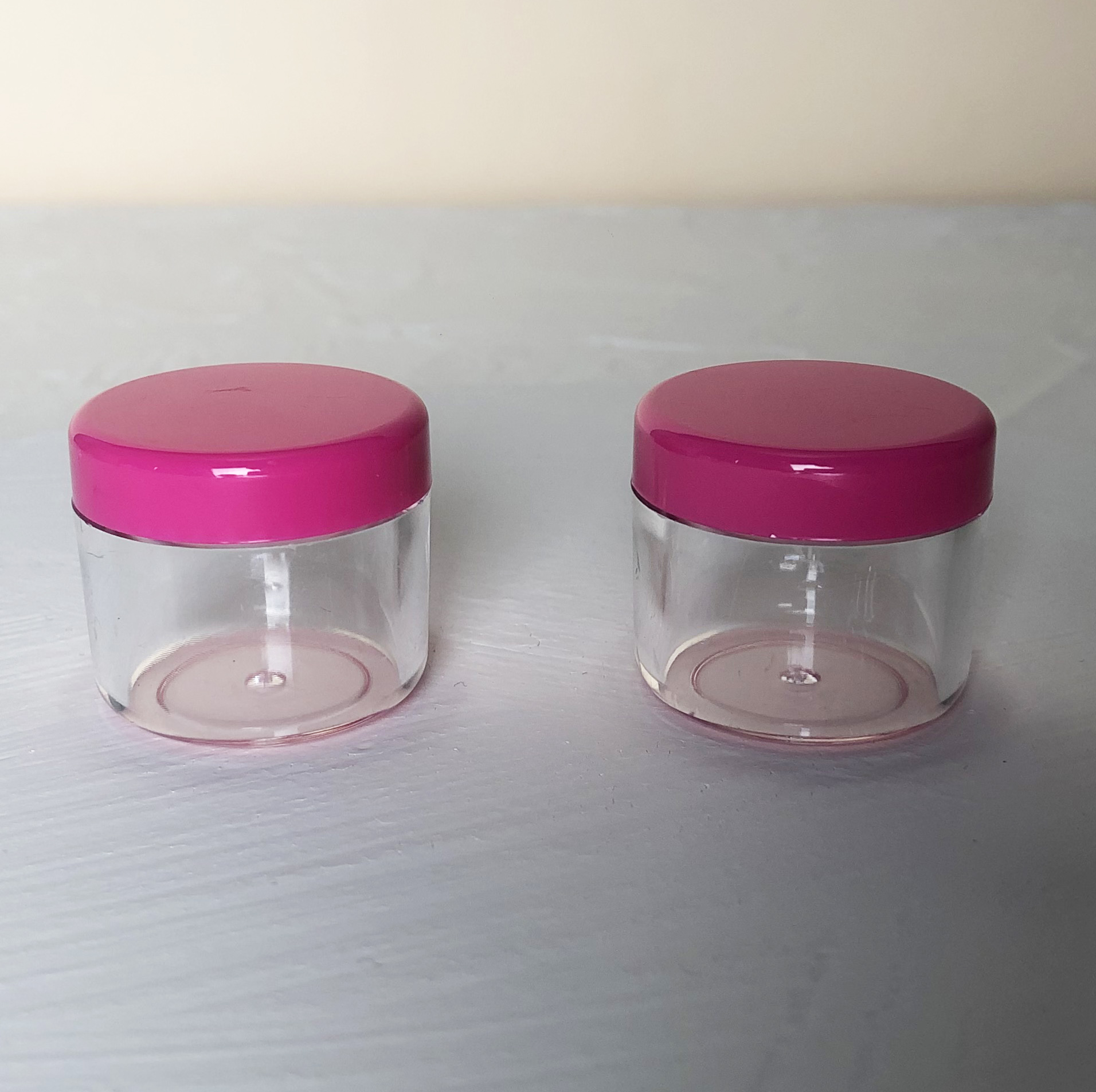 1/4 oz clear PS plastic thick wall jar 1/4 fl. oz. clear straight sided PS Polystryrene plastic jar