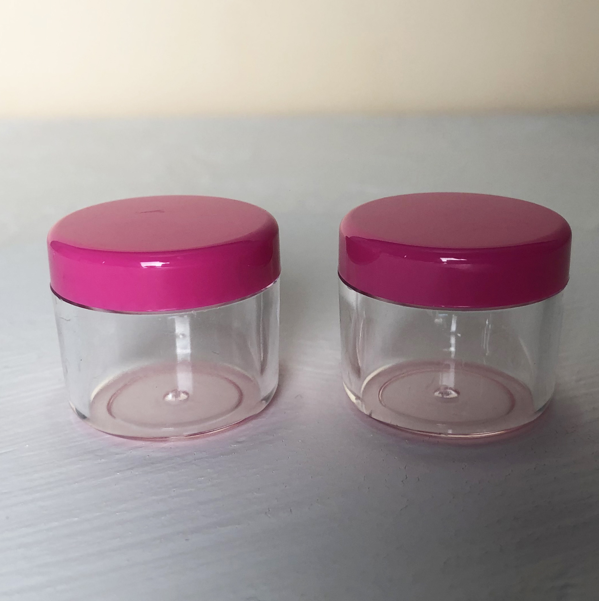 1/4 oz clear PS plastic thick wall jar 1/4 fl. oz. clear straight sided PS Polystryrene plastic jar