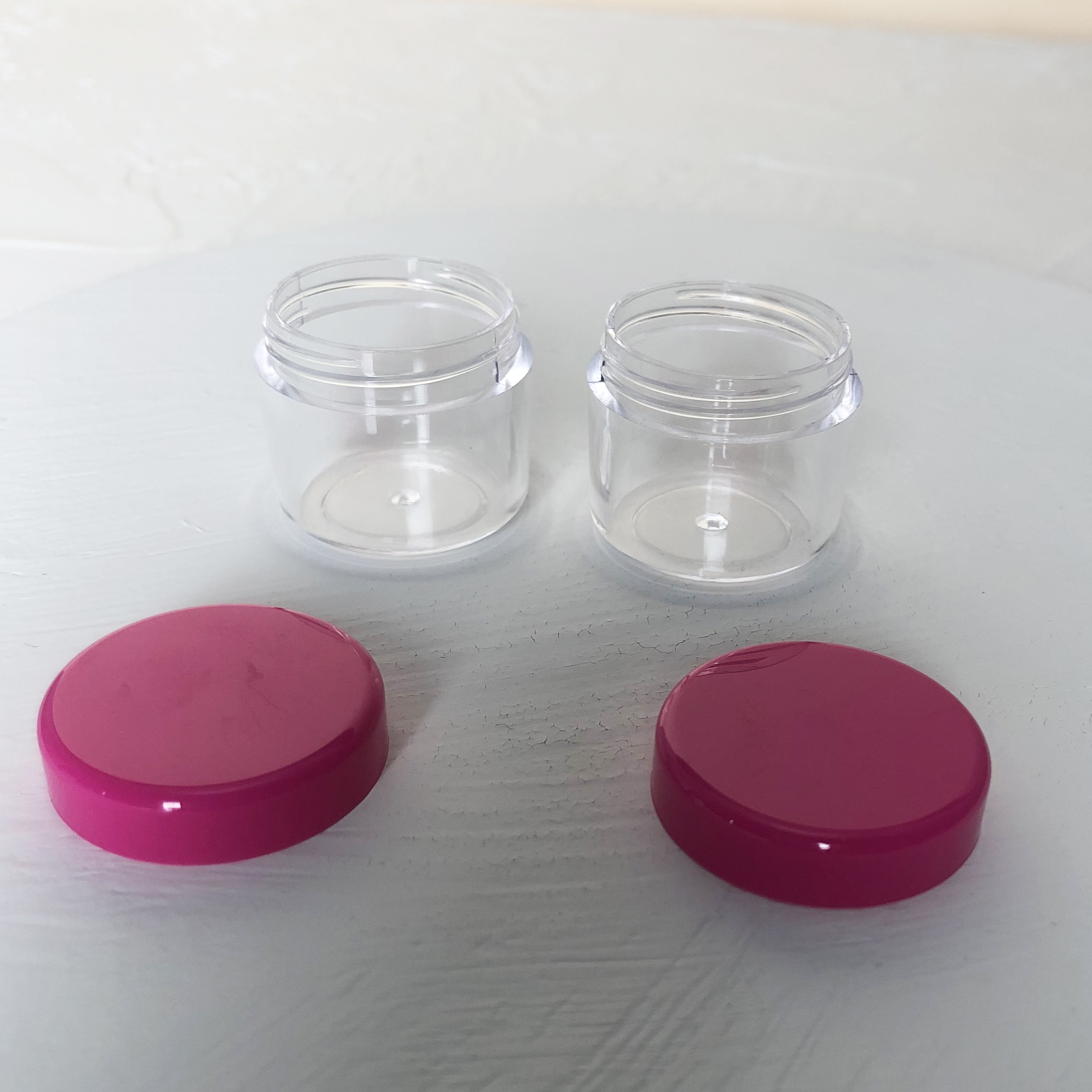 1/4 oz clear PS plastic thick wall jar 1/4 fl. oz. clear straight sided PS Polystryrene plastic jar
