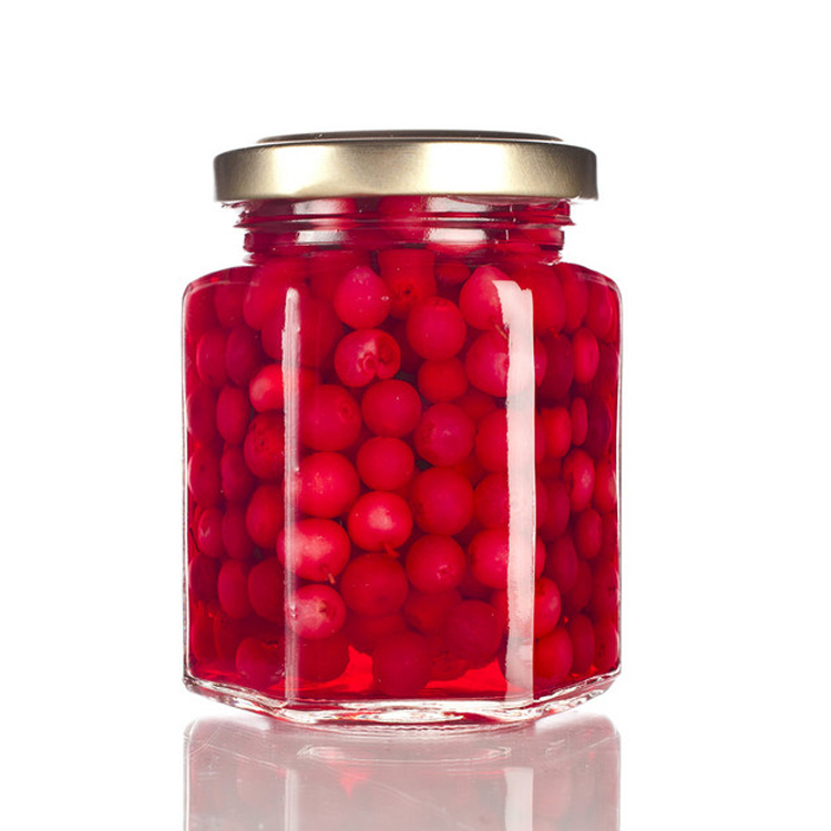1.5 Oz 45Ml Mini Hexagon Glass Honey Jar With Metal Lug Lid For Favors