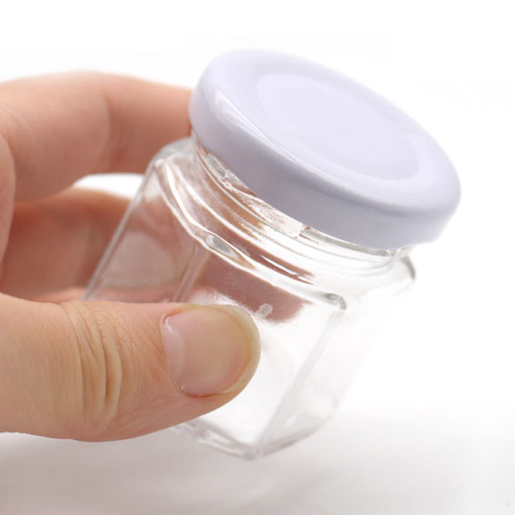 1.5 oz Food-grade Hexagon Jars/Glass Jars Small Mason Jars for Wedding, Party Favors