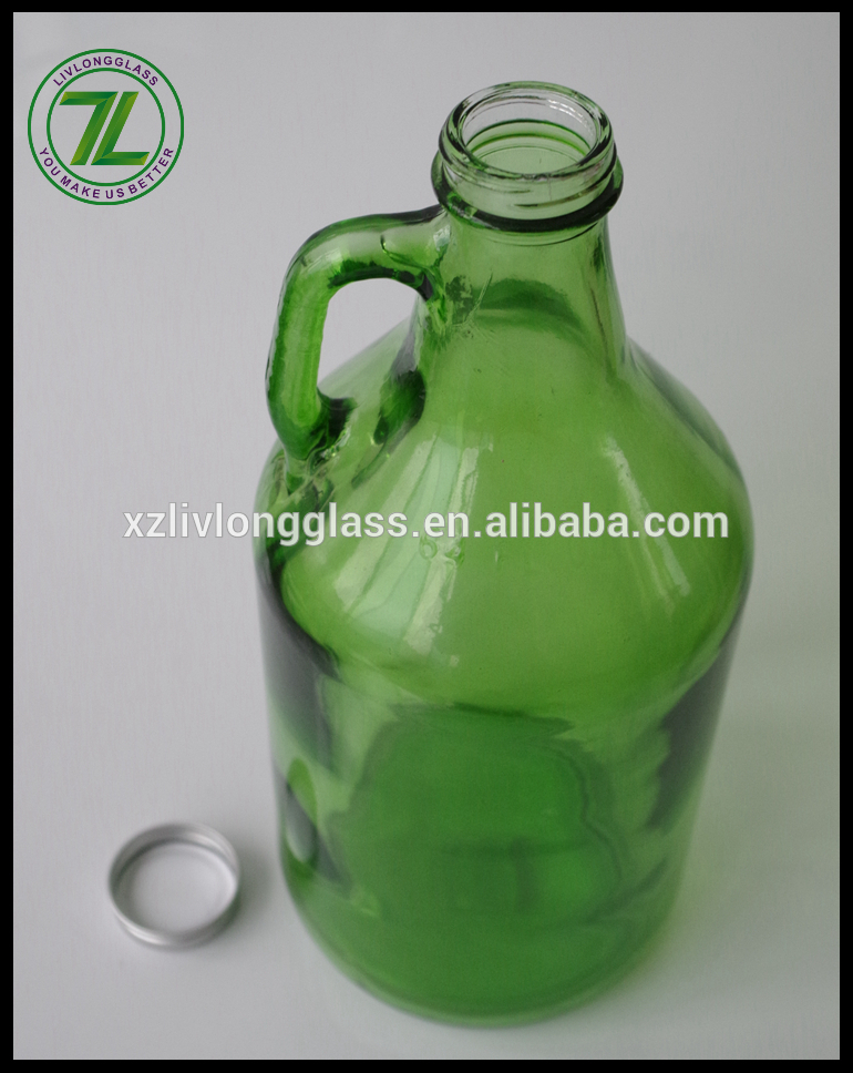 1.5L Half Gallon Green Glass Jug Kitchen Pot Wine Bottle with Screw Cap