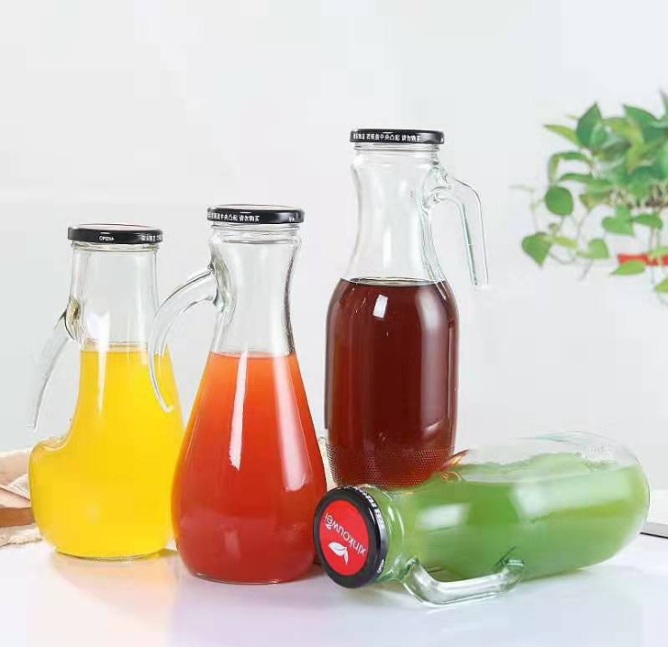 1.5L custom juice handle bottle with metal cap