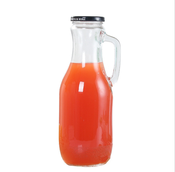 1.5L custom juice handle bottle with metal cap