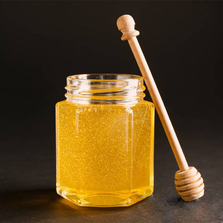 1.5Oz Clear Hexagon Mini Glass Honey Jar