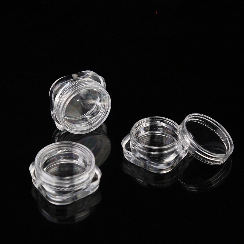 1.5g 2g PS plastic square clear loose powder cream jar, glitter powder jar, cosmetic sample jar