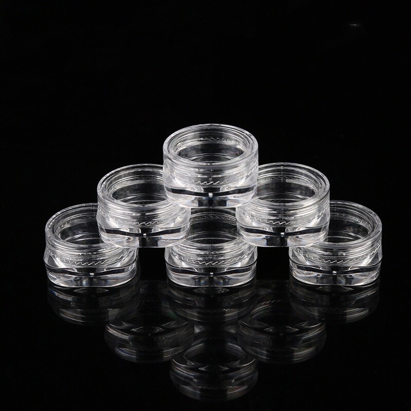 1.5g 2g PS plastic square clear loose powder cream jar, glitter powder jar, cosmetic sample jar