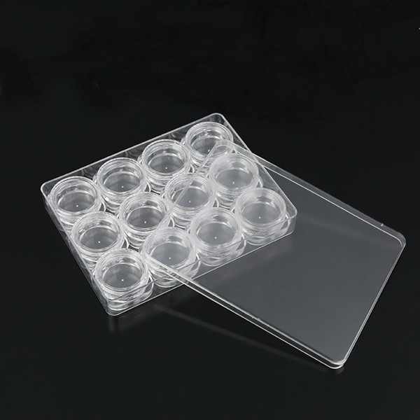 1.5g 2g PS plastic square clear loose powder cream jar, glitter powder jar, cosmetic sample jar