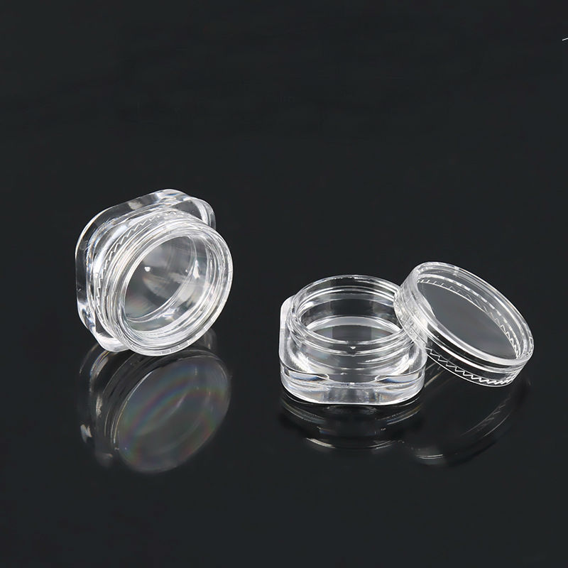 1.5g 2g PS plastic square loose powder cream jar,glitter powder jar,cosmetic sample jar