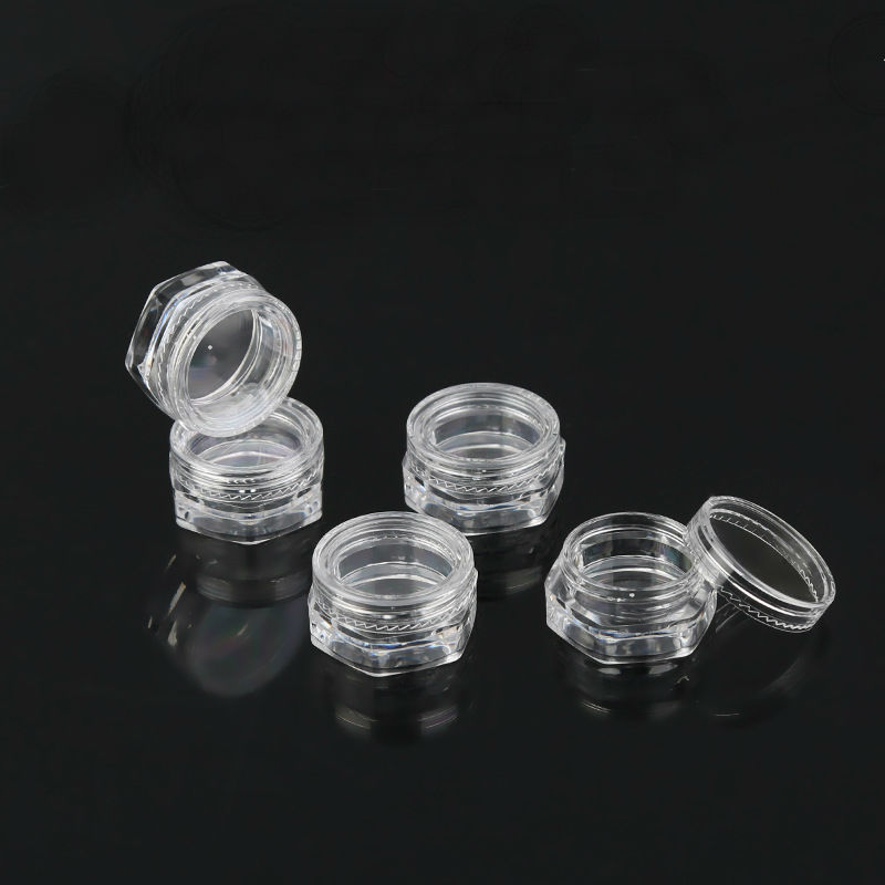 1.5g PS plastic Hexagonal facial cream jar, Hexagon eye cream jar, eye shadow jar