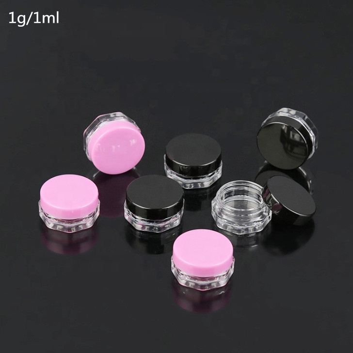 1.5g  PS plastic octangle loose powder cream jar for sample