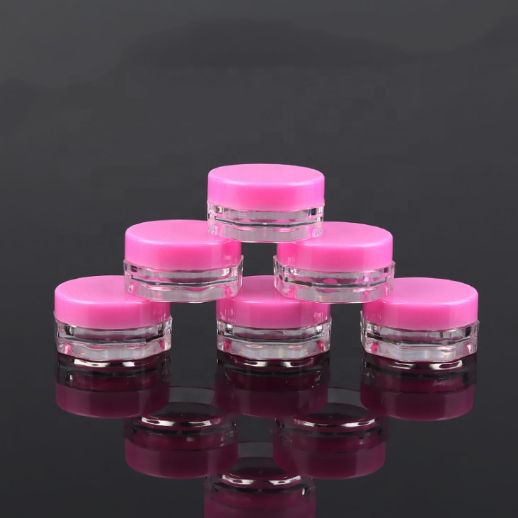 1.5g PS plastic octangle loose powder cream jar for sample
