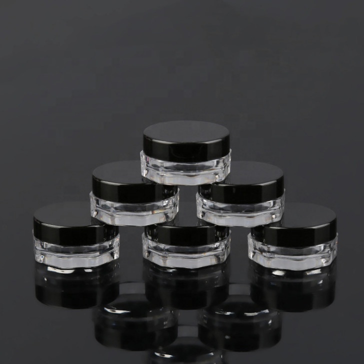 1.5g PS plastic octangle loose powder cream jar for sample