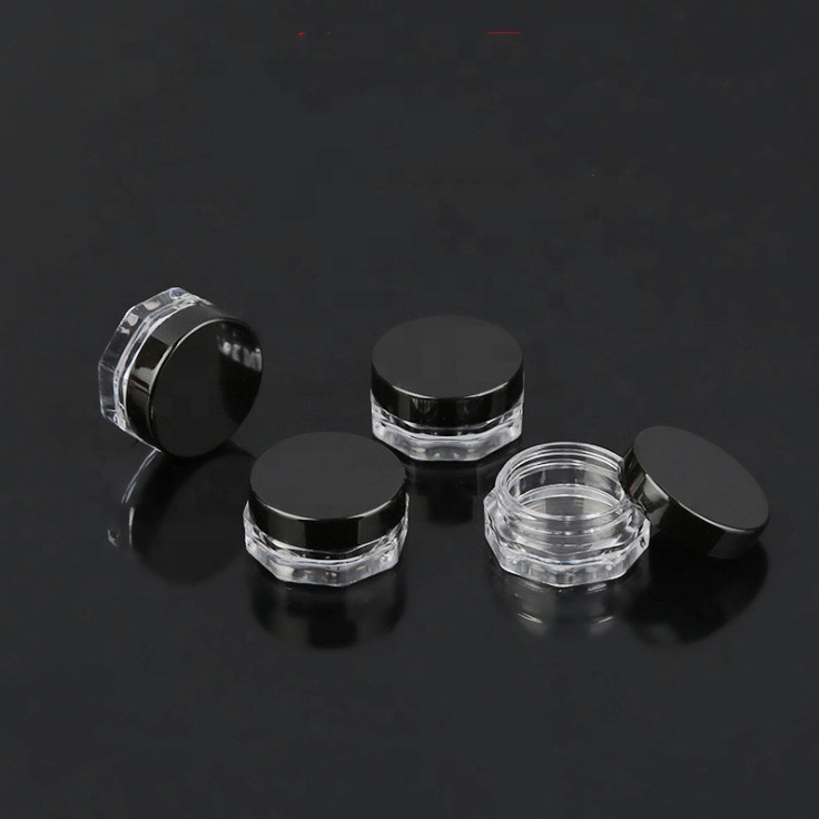 1.5g PS plastic octangle loose powder cream jar for sample