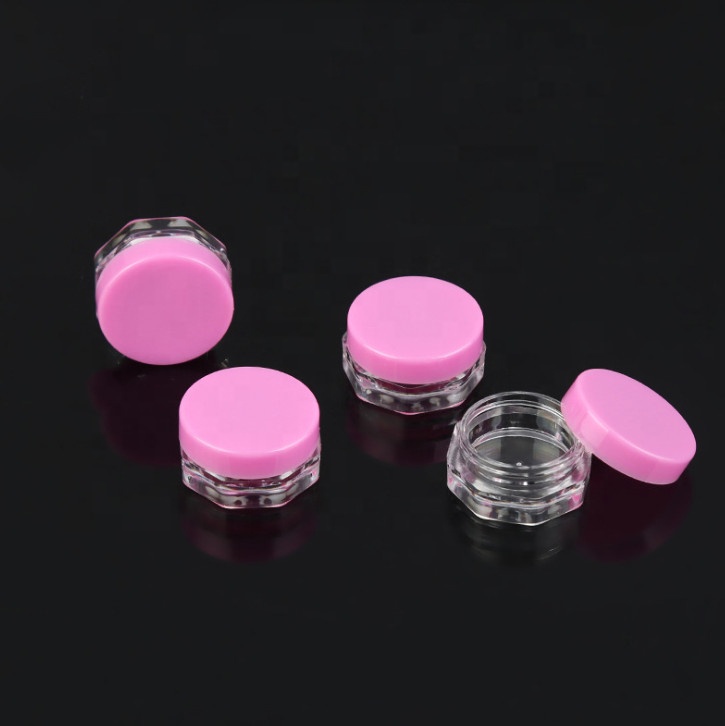 1.5g PS plastic octangle loose powder cream jar for sample