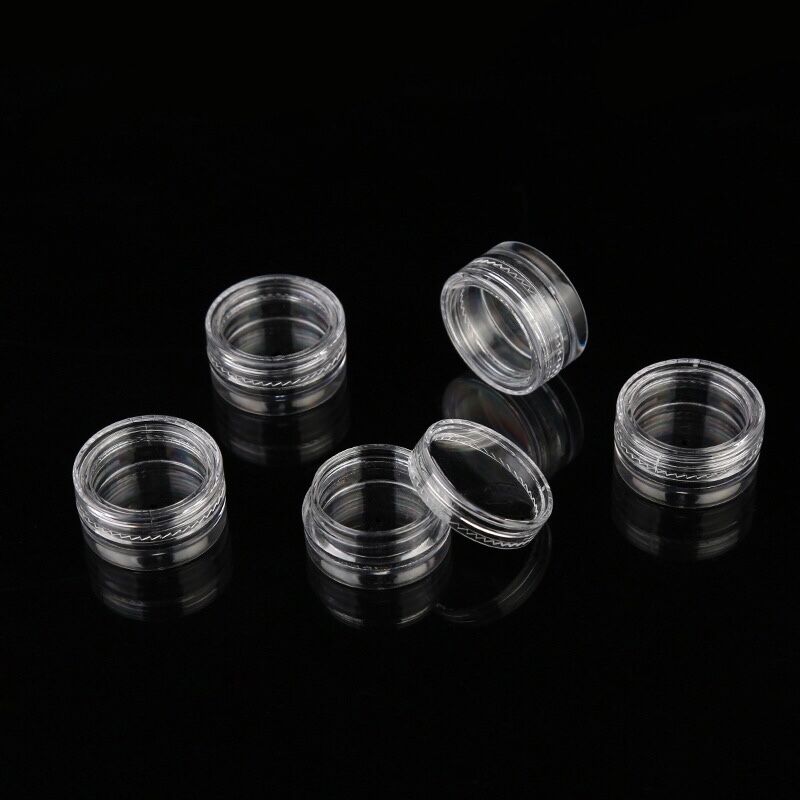 1.5g round Plastic PS cream jar,Small capacity powder jar, eye shadow/cream jar