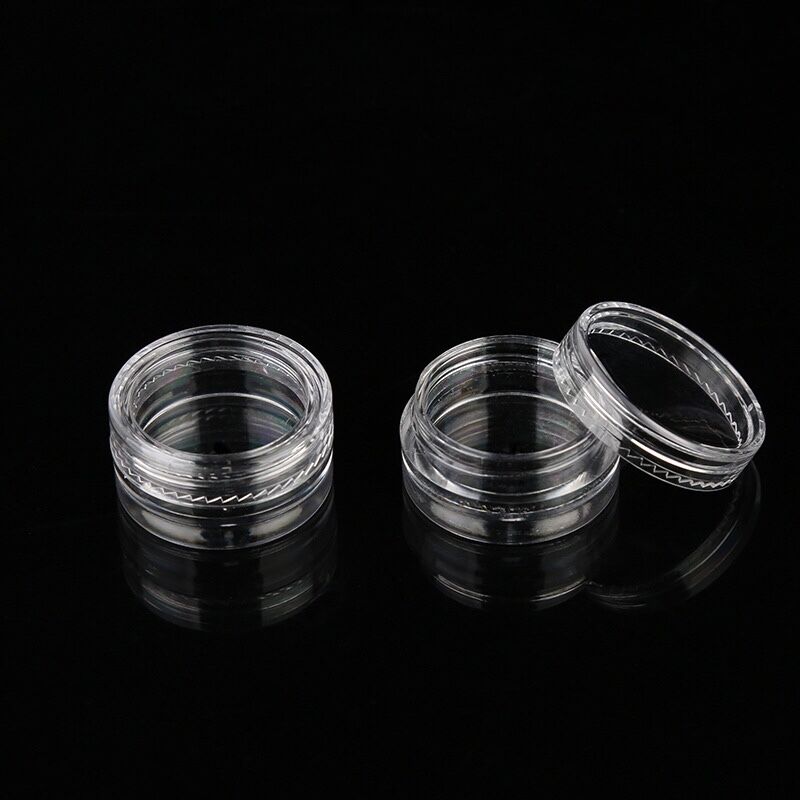 1.5g round Plastic PS cream jar,Small capacity powder jar, eye shadow/cream jar
