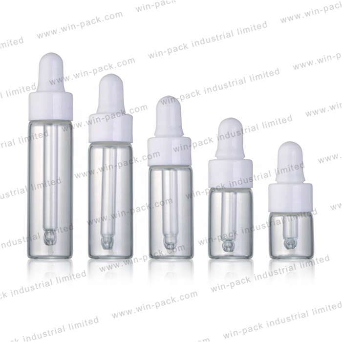 1.5ml 2ml 3ml 5ml 6ml cosmetic clear vials glass small eye dropper bottle  serum bottles