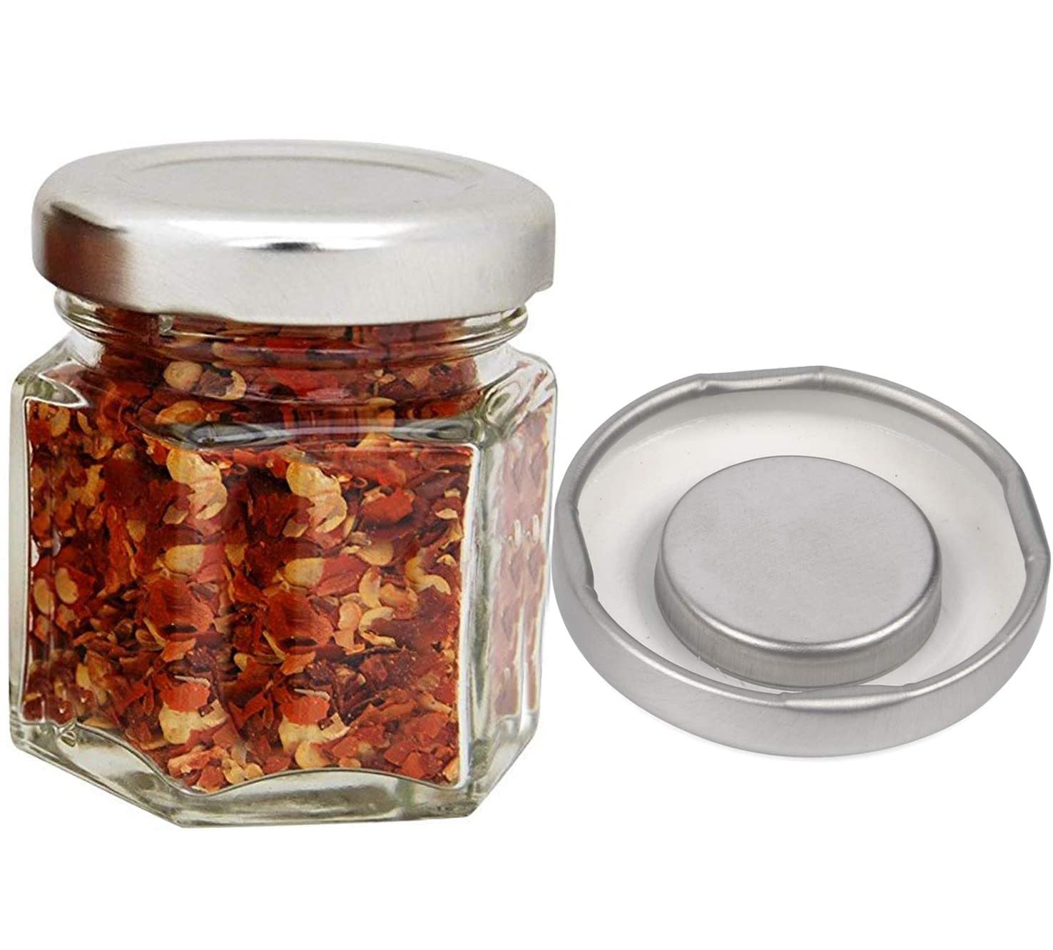 1.5oz 45ml Kitchen Glass Jars Storage Bottles with Magnetic Lids for Spice