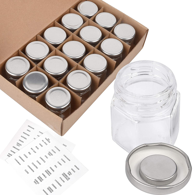 1.5oz 45ml Kitchen Glass Jars Storage Bottles with Magnetic Lids for Spice