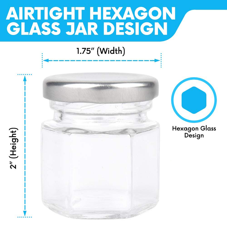 1.5oz 45ml Kitchen Glass Jars Storage Bottles with Magnetic Lids for Spice