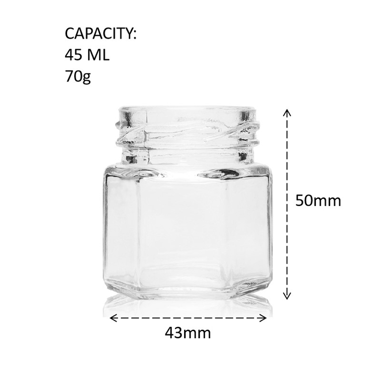 1.5oz 45ml Kitchen Glass Jars Storage Bottles with Magnetic Lids for Spice