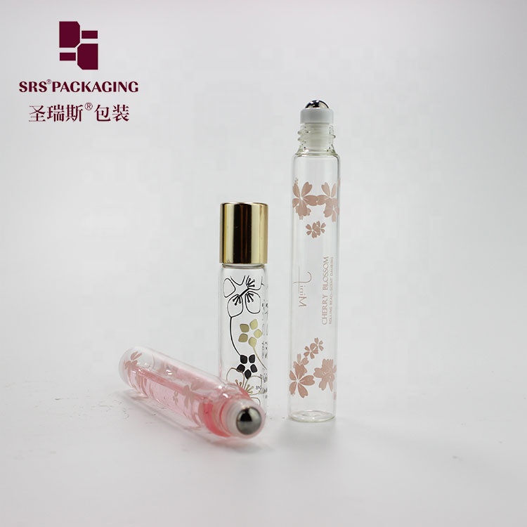 1/6oz 5ml mini roll-on glass essential oil bottle metal roller ball home fragrance bottle