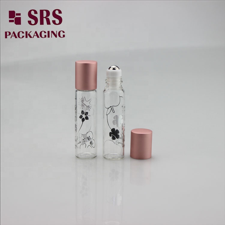 1/6oz 5ml mini roll-on glass essential oil bottle metal roller ball home fragrance bottle