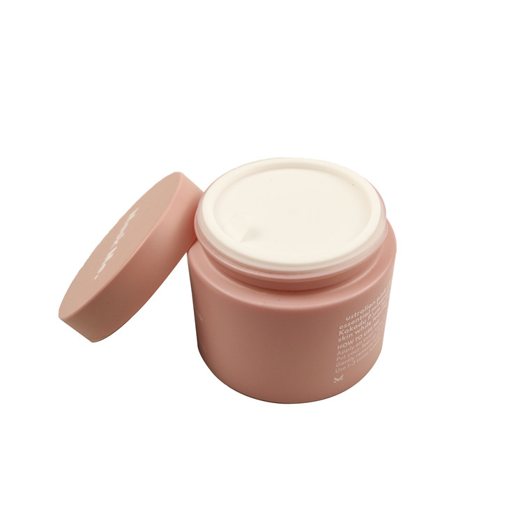 1.7oz 2.1oz Skin care cream clay mask jar metallic pink lid 50g 60g 100g frosted glass cosmetic jar container
