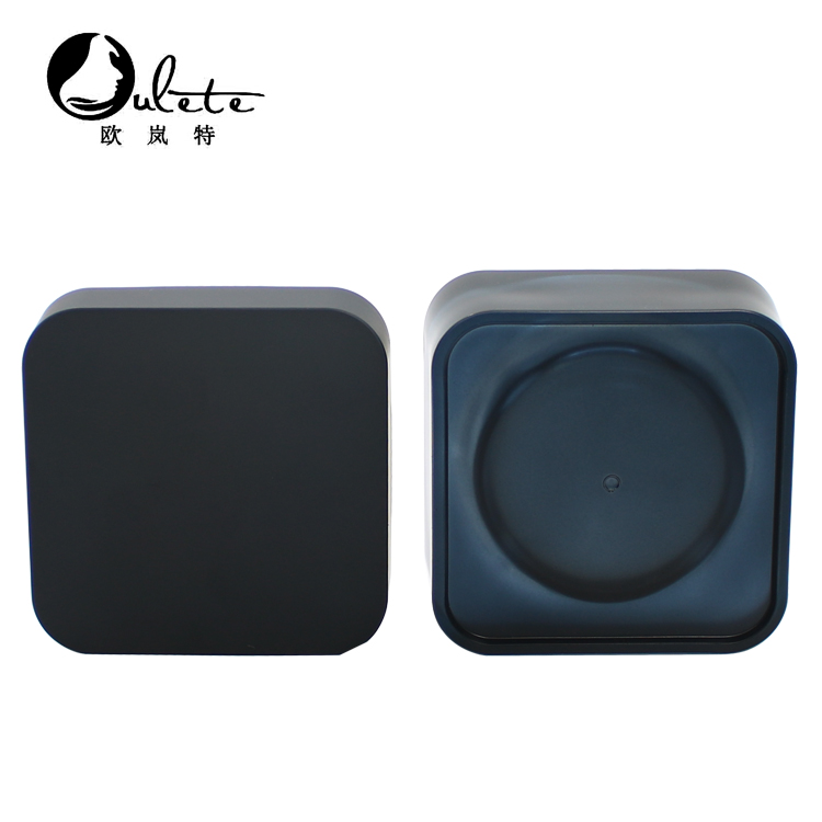 1.7oz matte black square acrylic cosmetic container empty cream jar 50ml