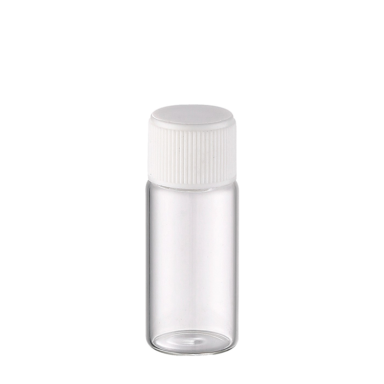 1/8 1/4 dram Clear Small Glass Vials 2ml 4ml Glass Tube Orifice Reducers White Caps