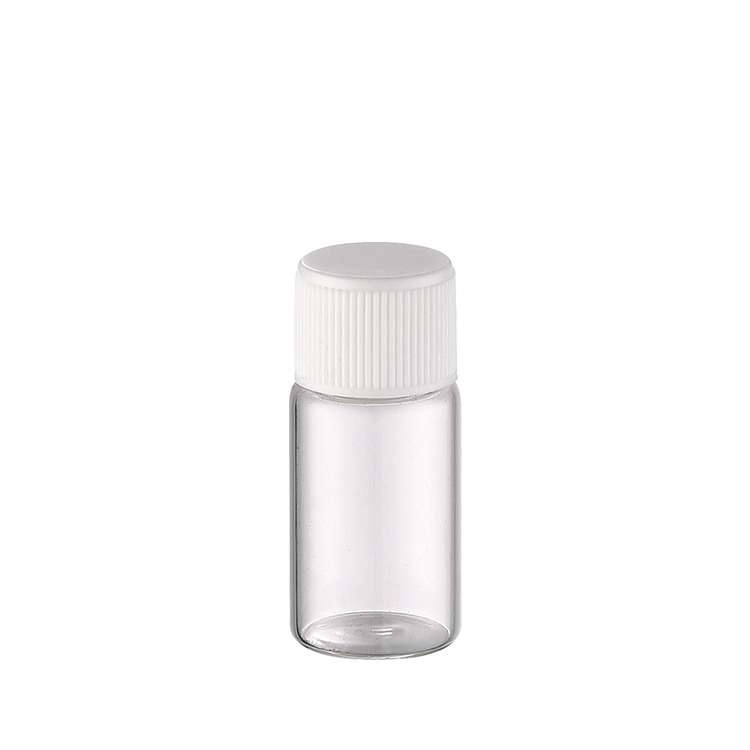 1/8 1/4 dram Clear Small Glass Vials 2ml 4ml Glass Tube Orifice Reducers White Caps