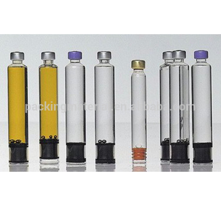 1.8ml 3ml High Borosilicate Clear Glass Dental Cartridge Vial With Rubber Stopper and Aluminium Cap