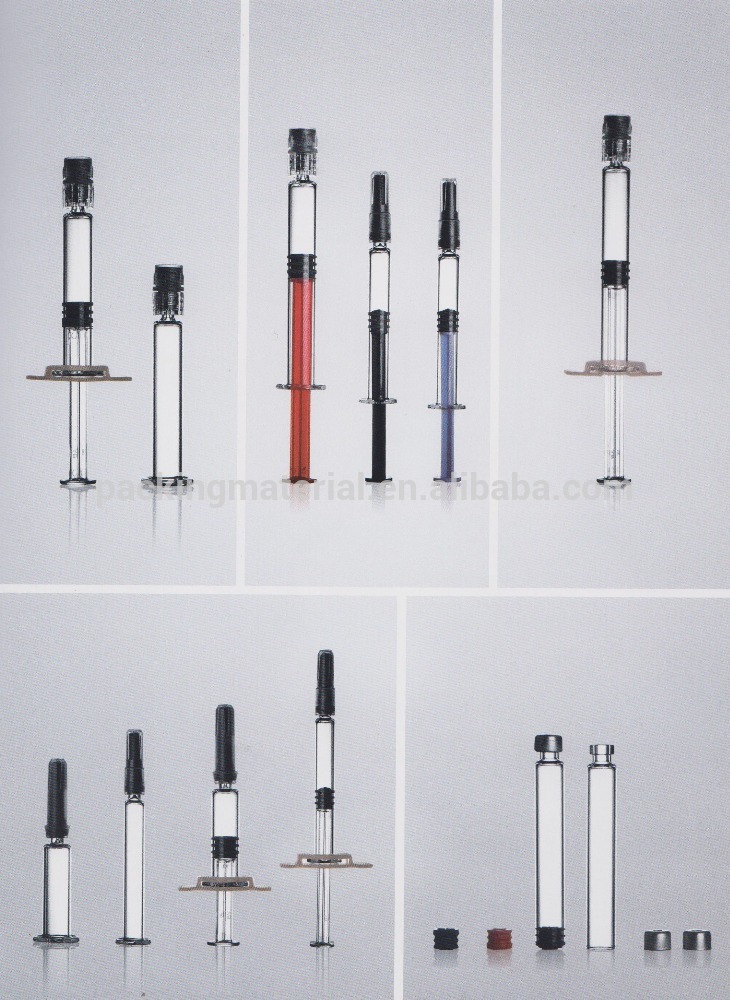 1.8ml 3ml High Borosilicate Clear Glass Dental Cartridge Vial With Rubber Stopper and Aluminium Cap