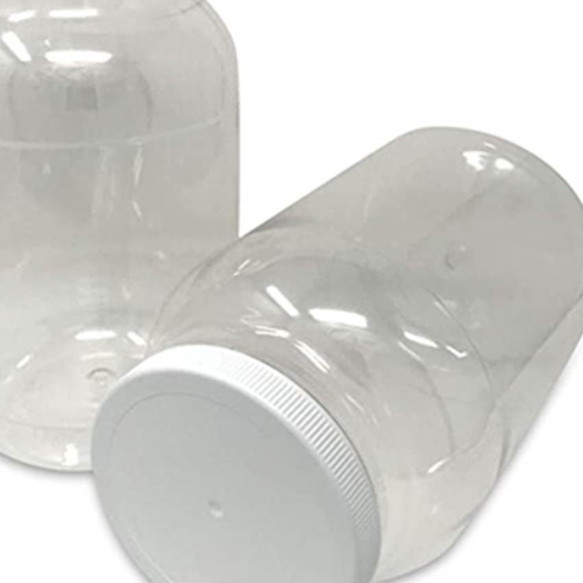1 Gallon Clear Plastic Jars With Ribbed Liner Screw On Lids,PET Plastic, Bulk Storage Containers